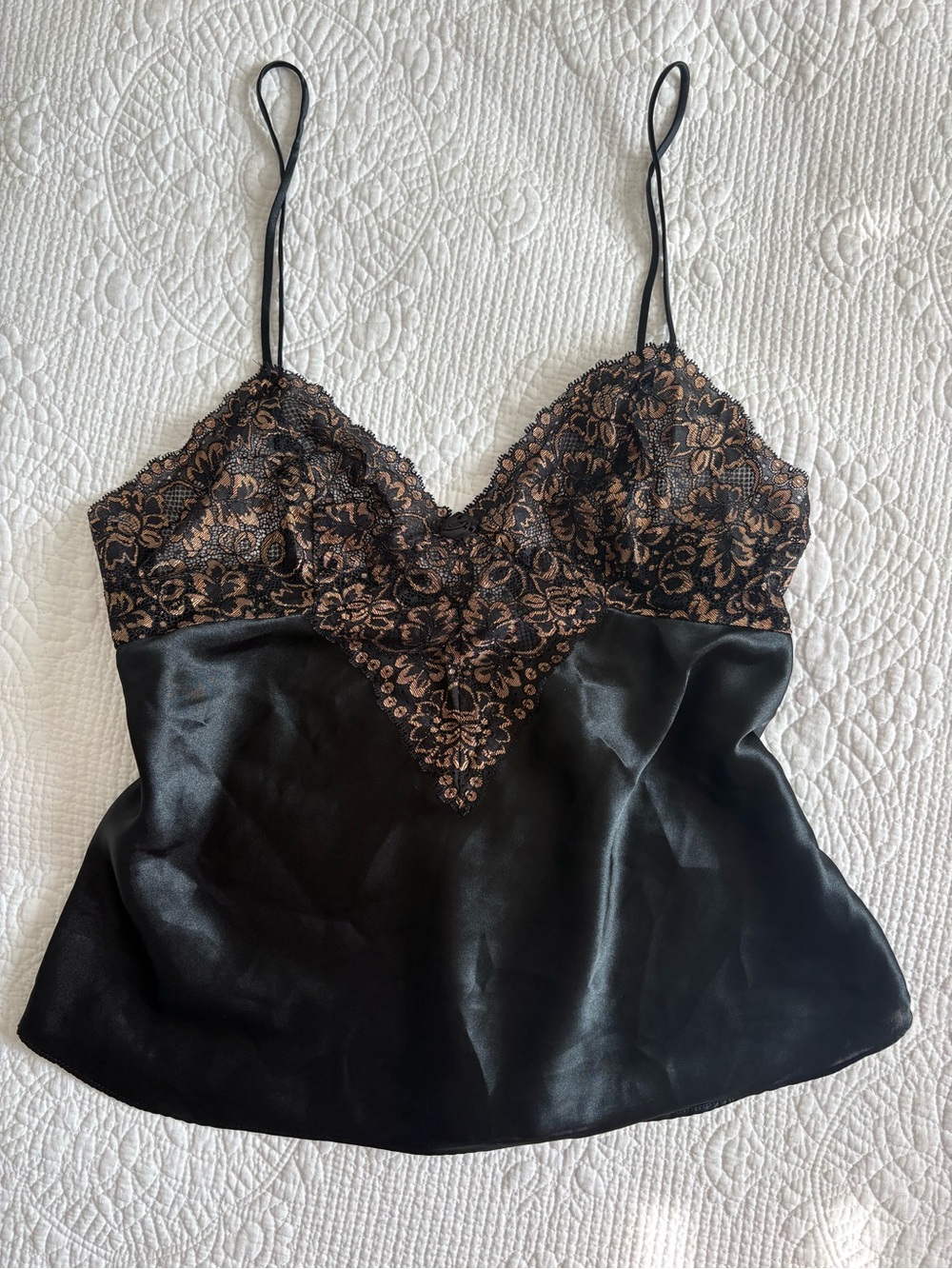 Vintage Lace Satin Babydoll Slip Tank Top